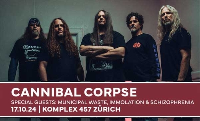 Wie wäre es mit 2x2 Eintritten für CANNIBAL CORPSE in Zürich?